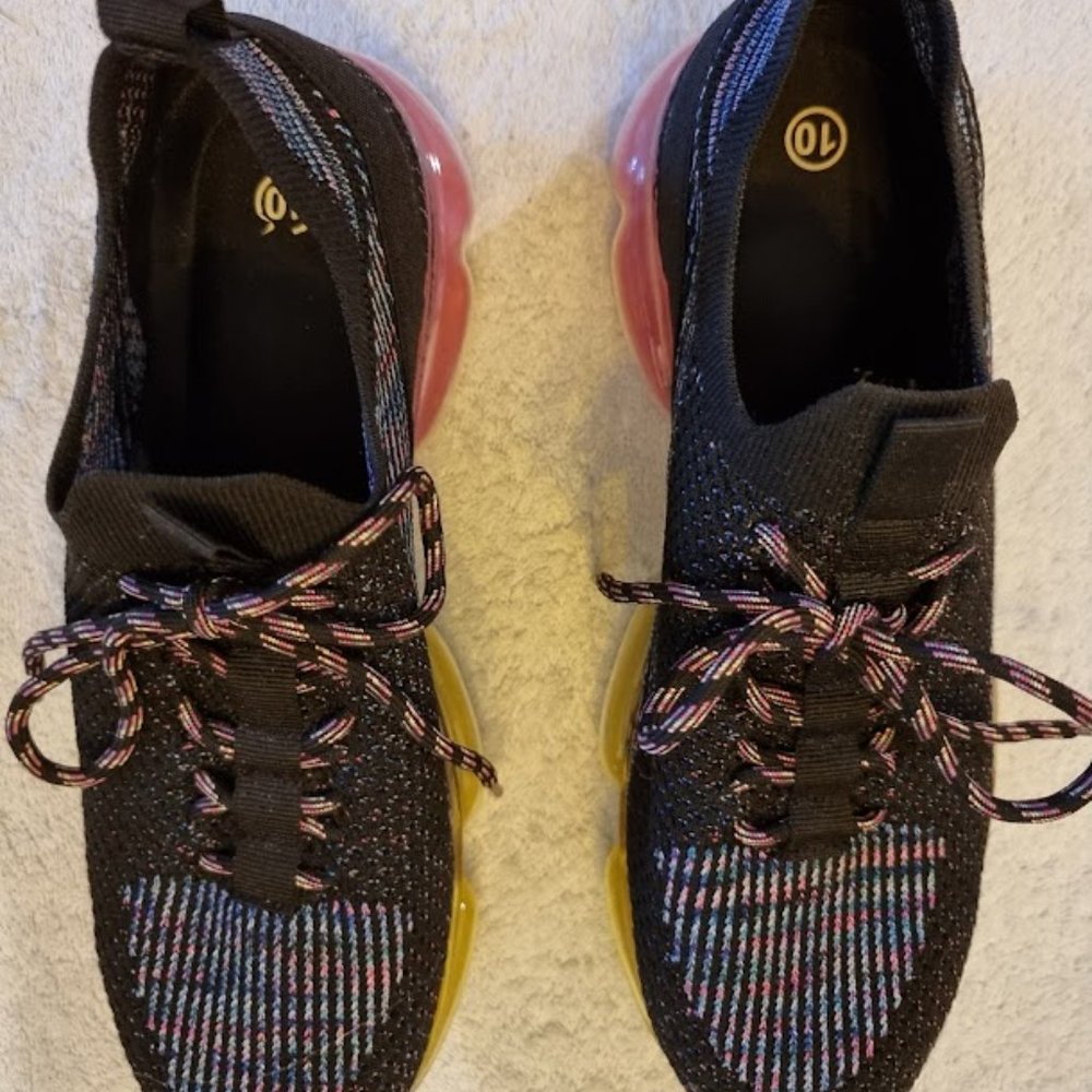 Colorful Sneakers 10M Faux or Real Lace-up, Slip-on, EUC